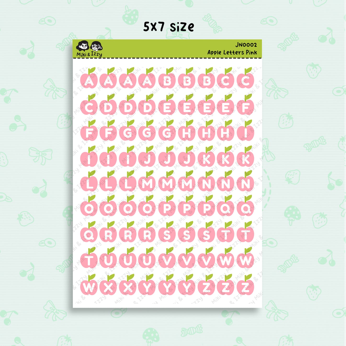 Apple Alphabet in Pink