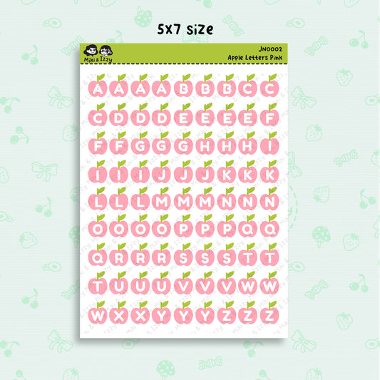 Apple Alphabet in Pink