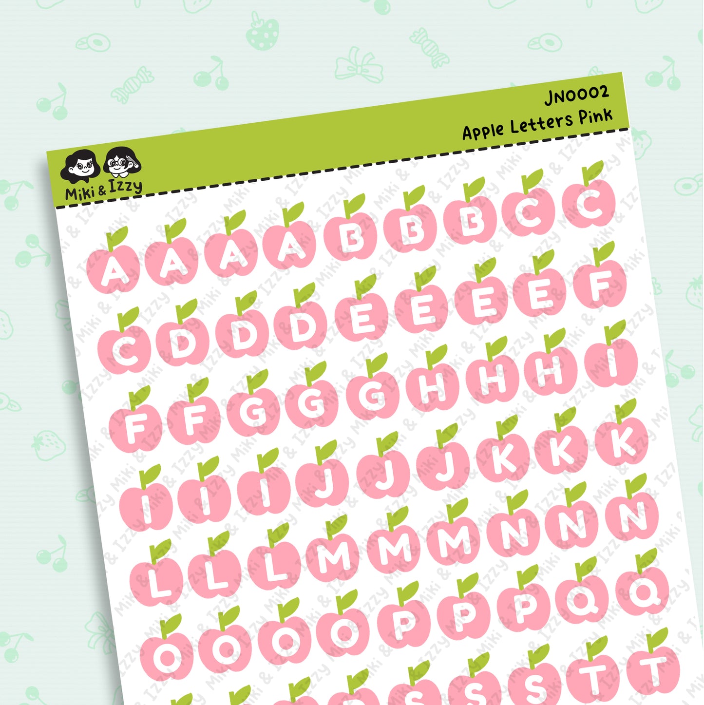 Apple Alphabet in Pink