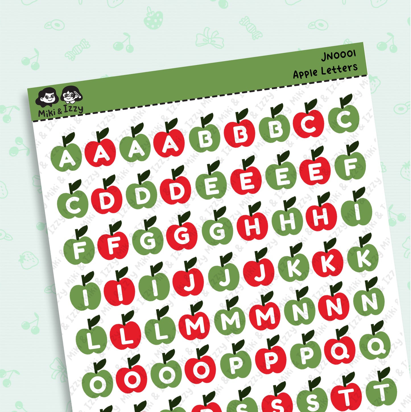 Apple Alphabet in Red & Green