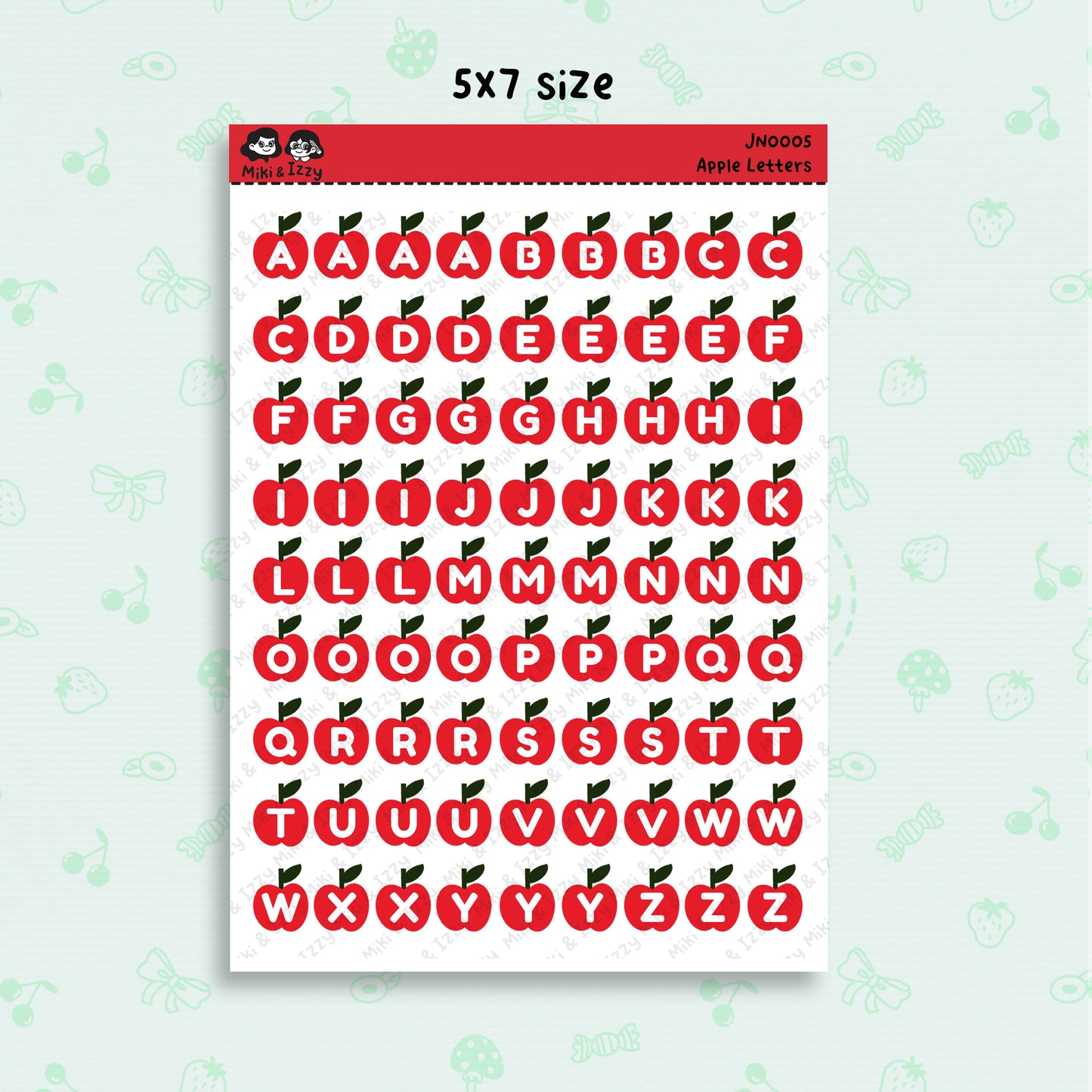Apple Alphabet in Red