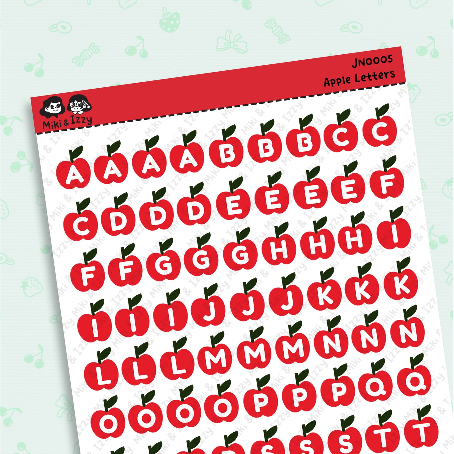 Apple Alphabet in Red