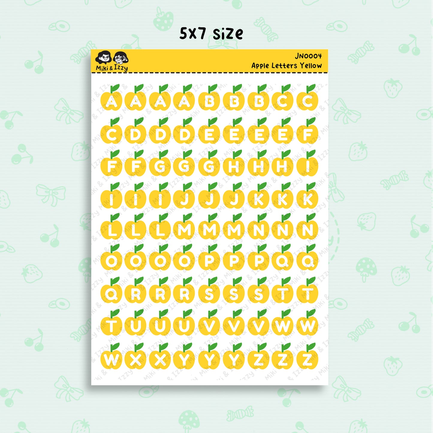 Apple Alphabet in Yellow
