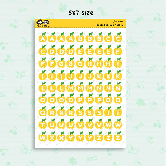 Apple Alphabet in Yellow