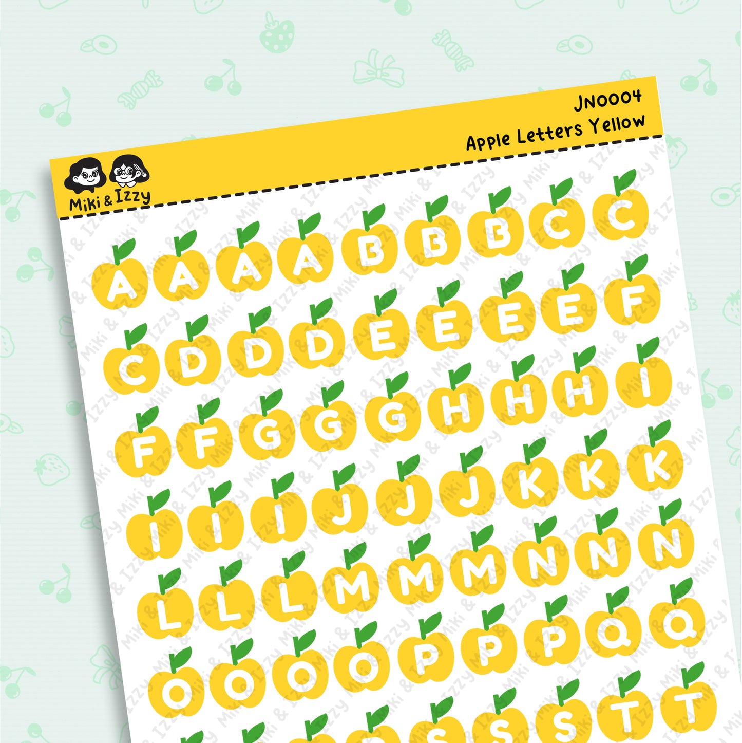 Apple Alphabet in Yellow