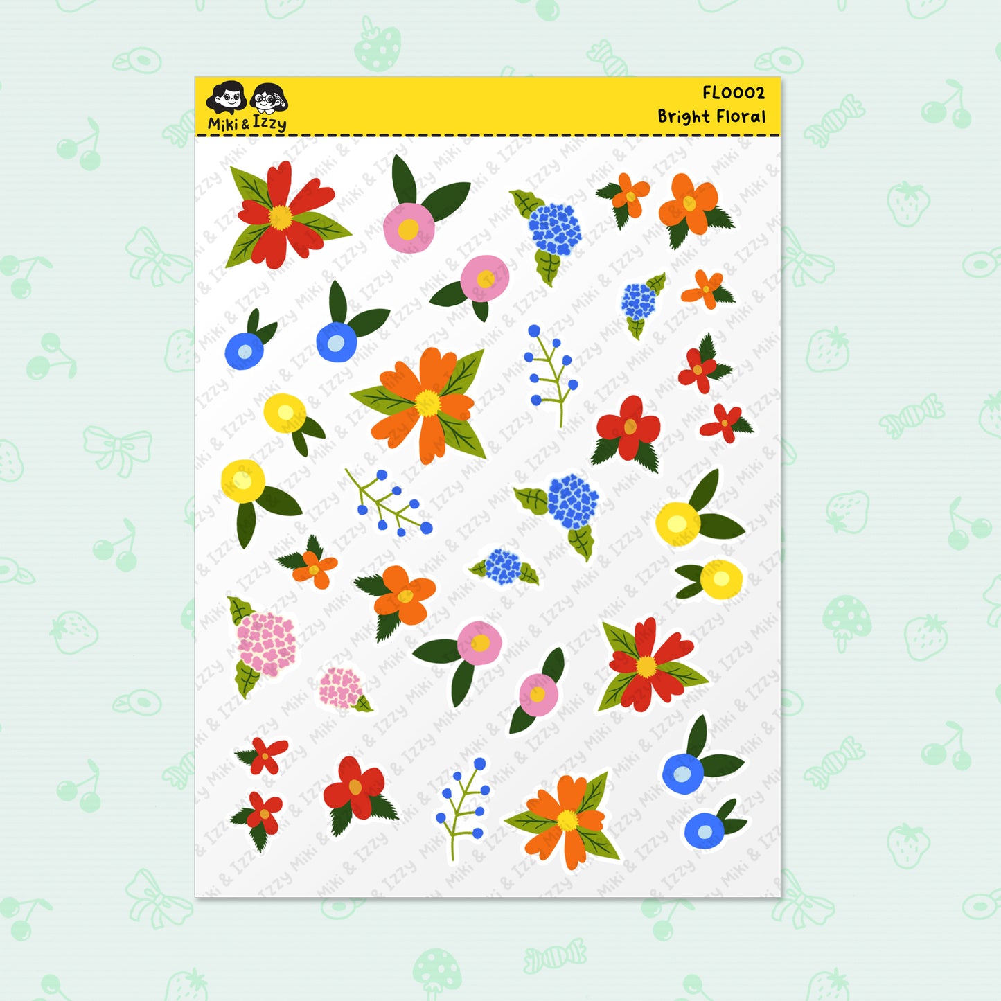 Bright Floral Sticker Sheet