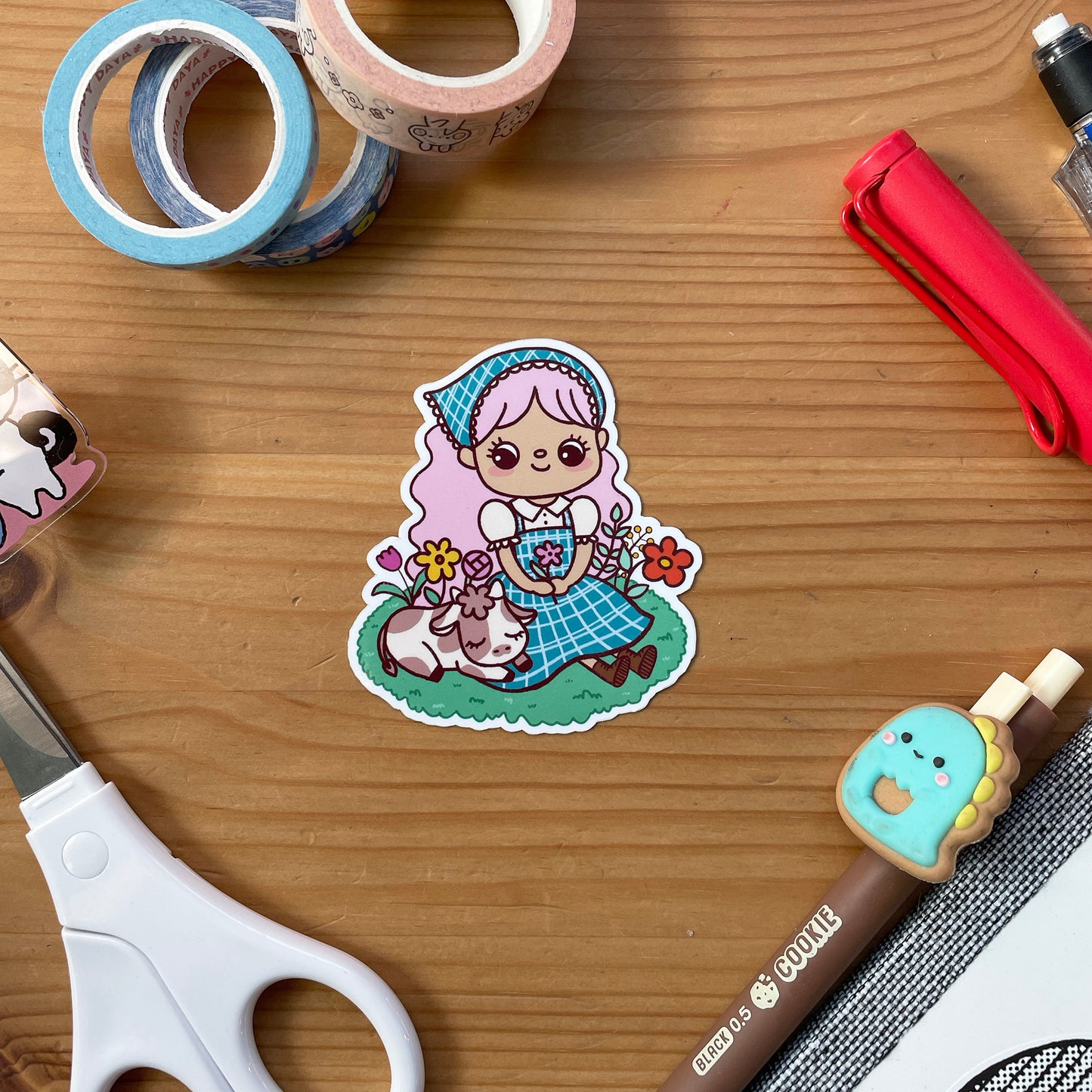 Milkmaid and Cutie Cow Vinyl Stickers