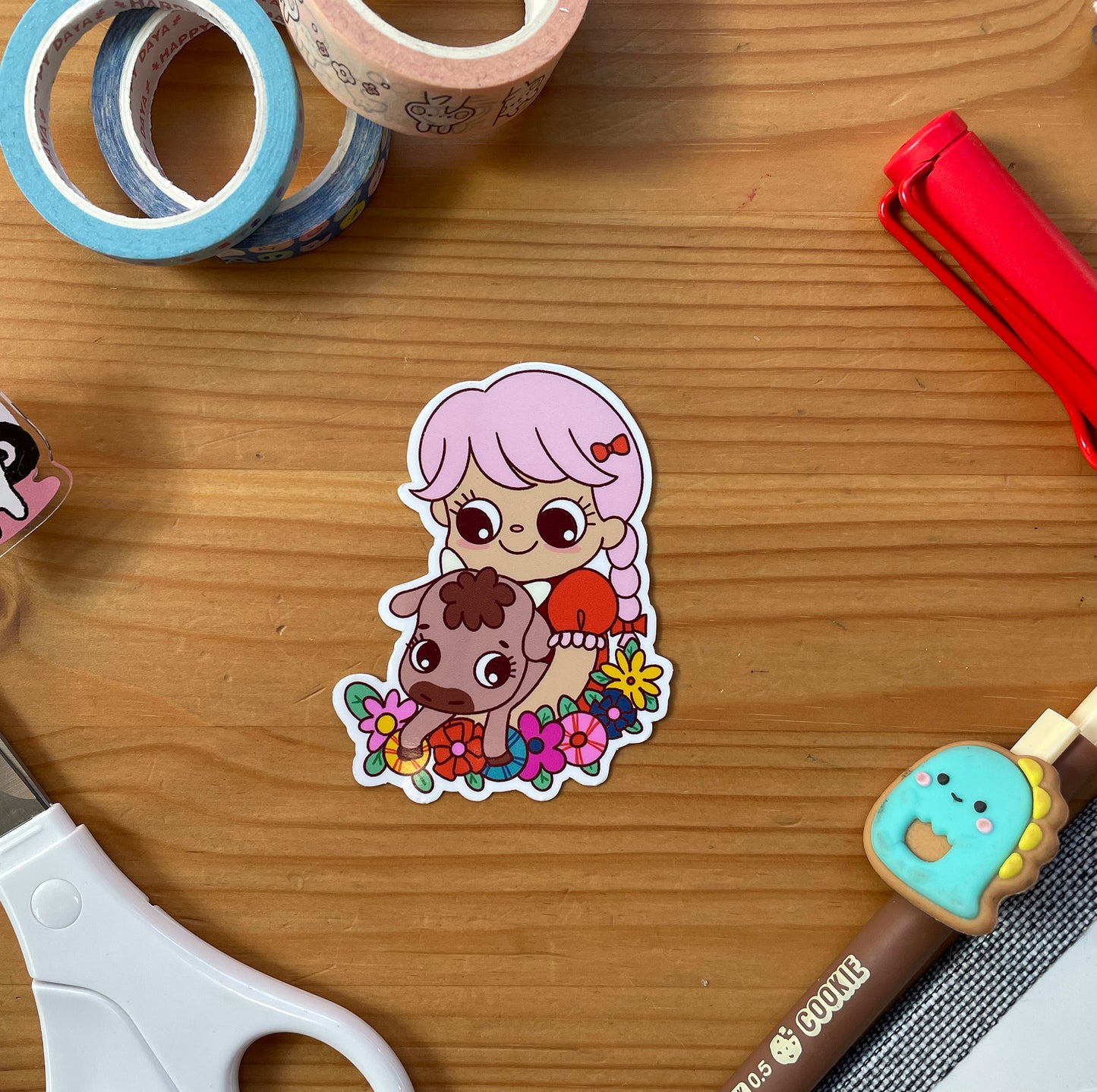 Milkmaid and Cutie Cow Vinyl Stickers