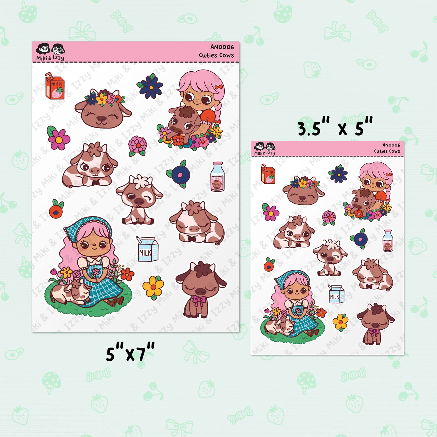 Cutie Cows Sticker Sheet