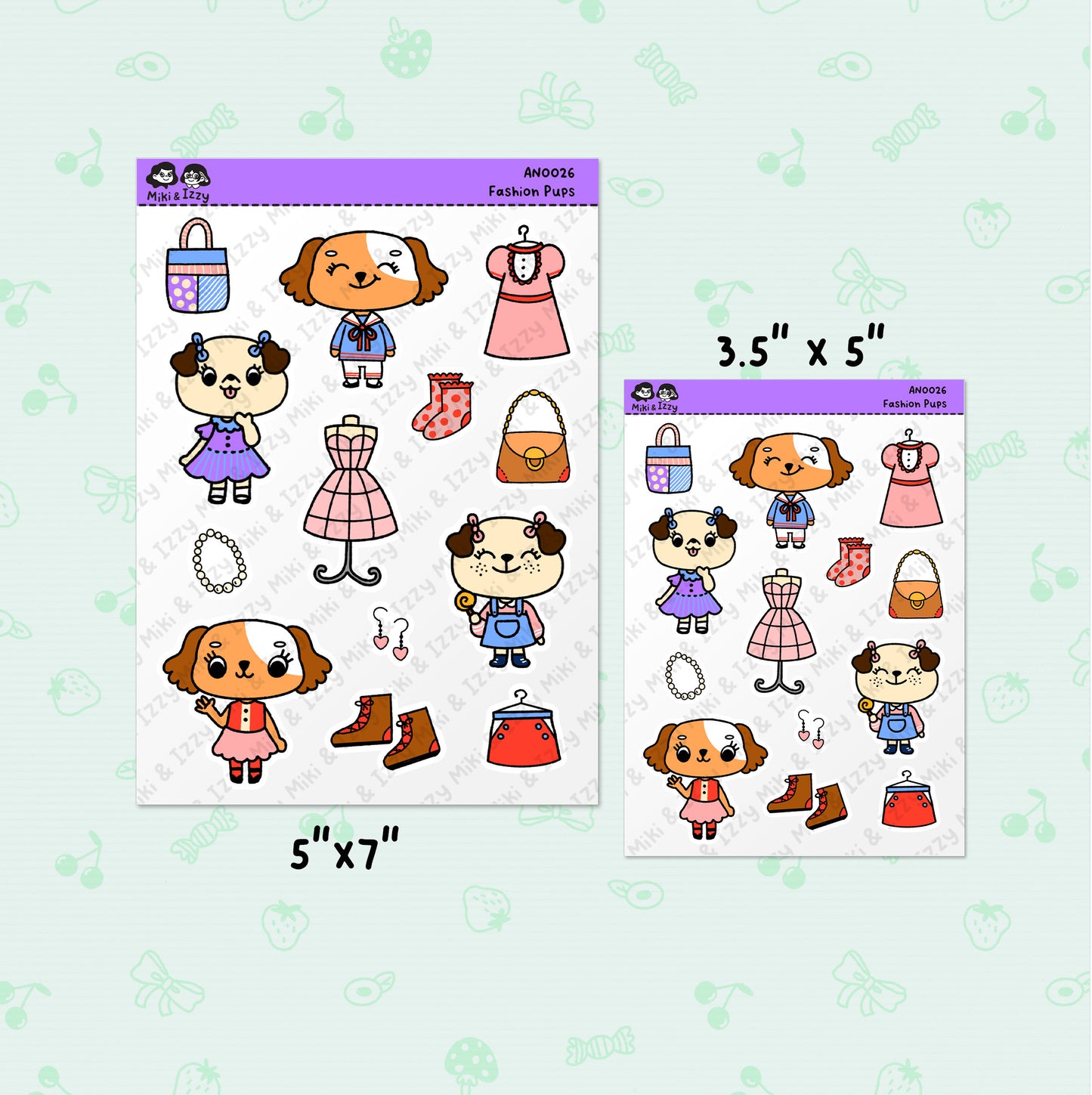 Fashion Pups Sticker Sheet