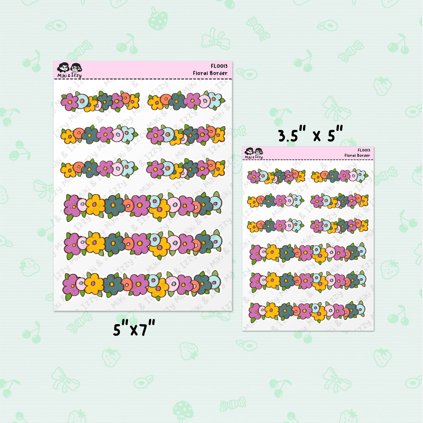 Floral Borders Sticker Sheet