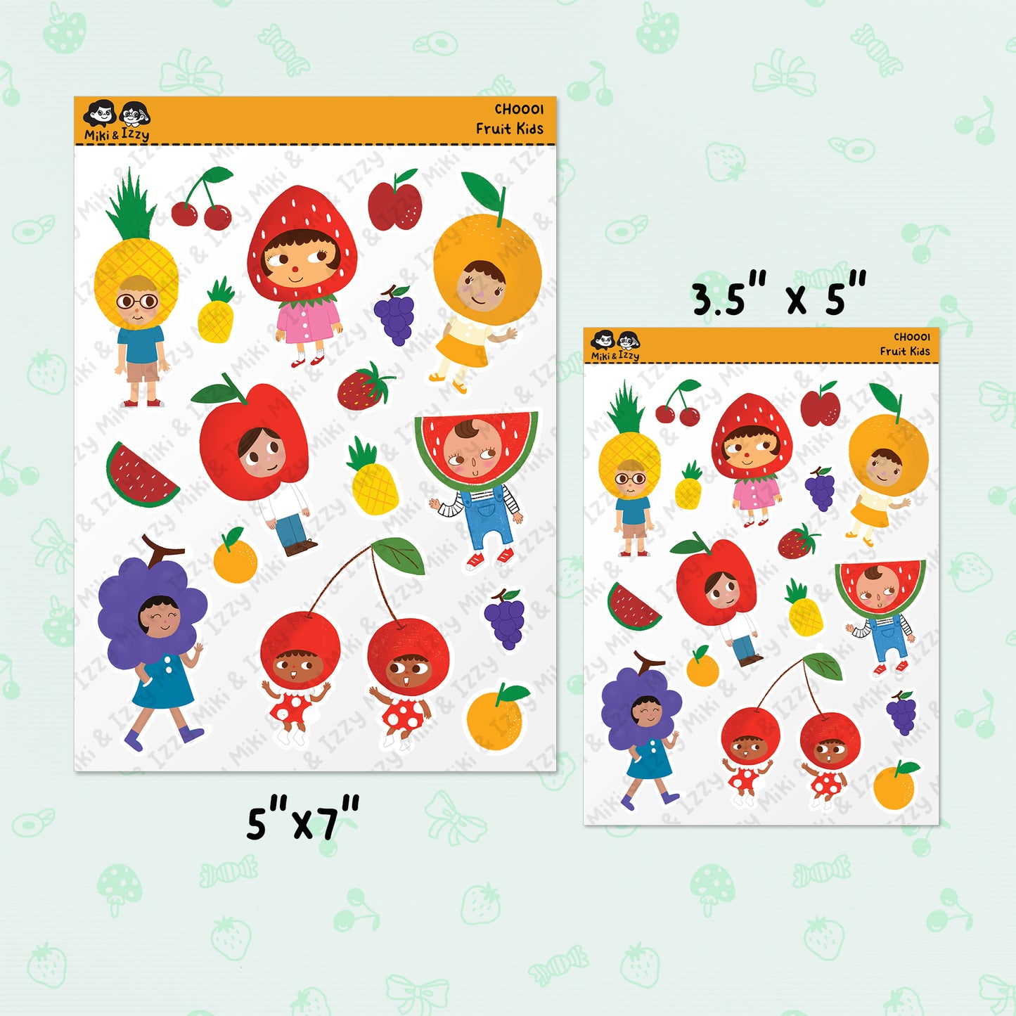 Fruit Kids Sticker Sheet