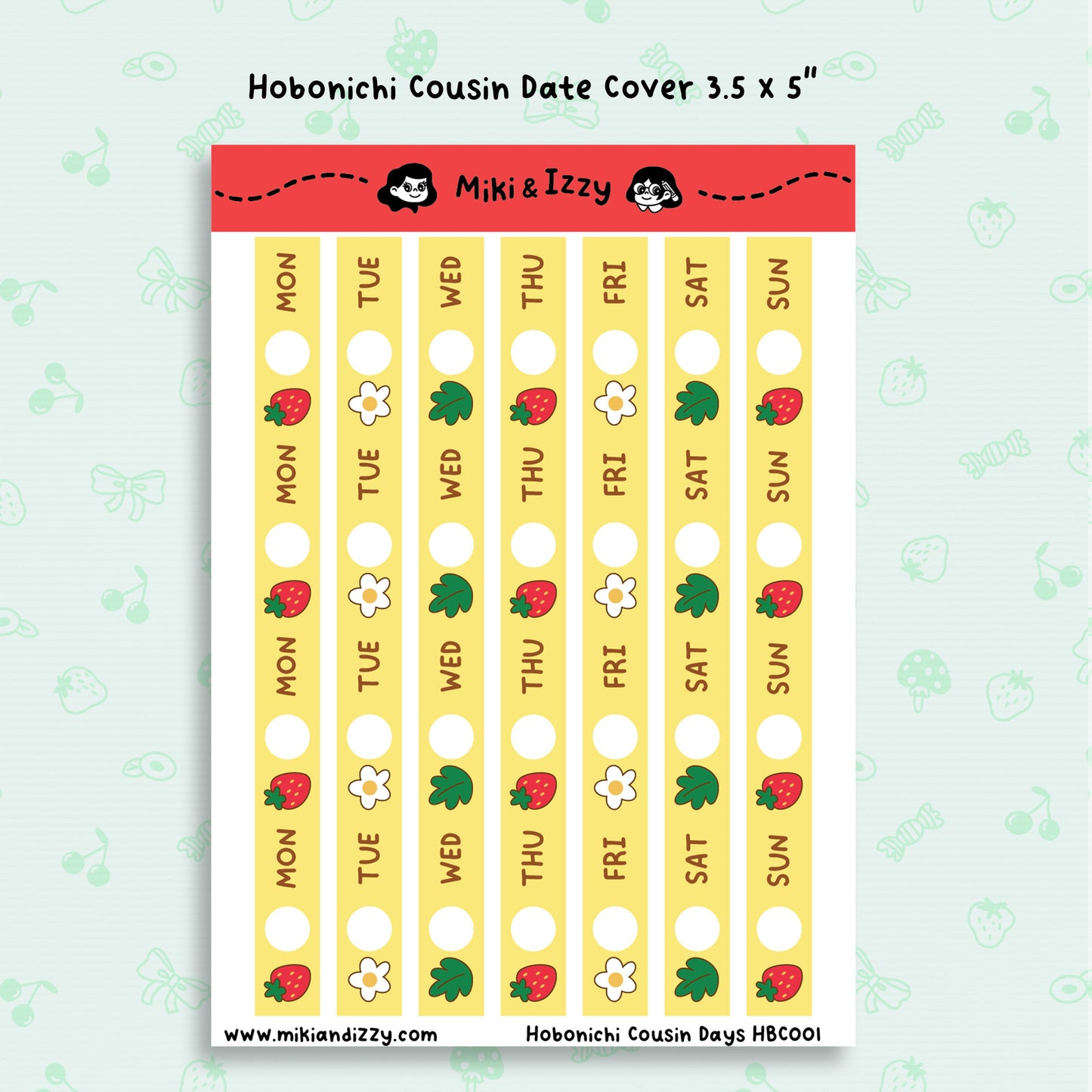 Hobonichi Cousin Date covers - Strawberries