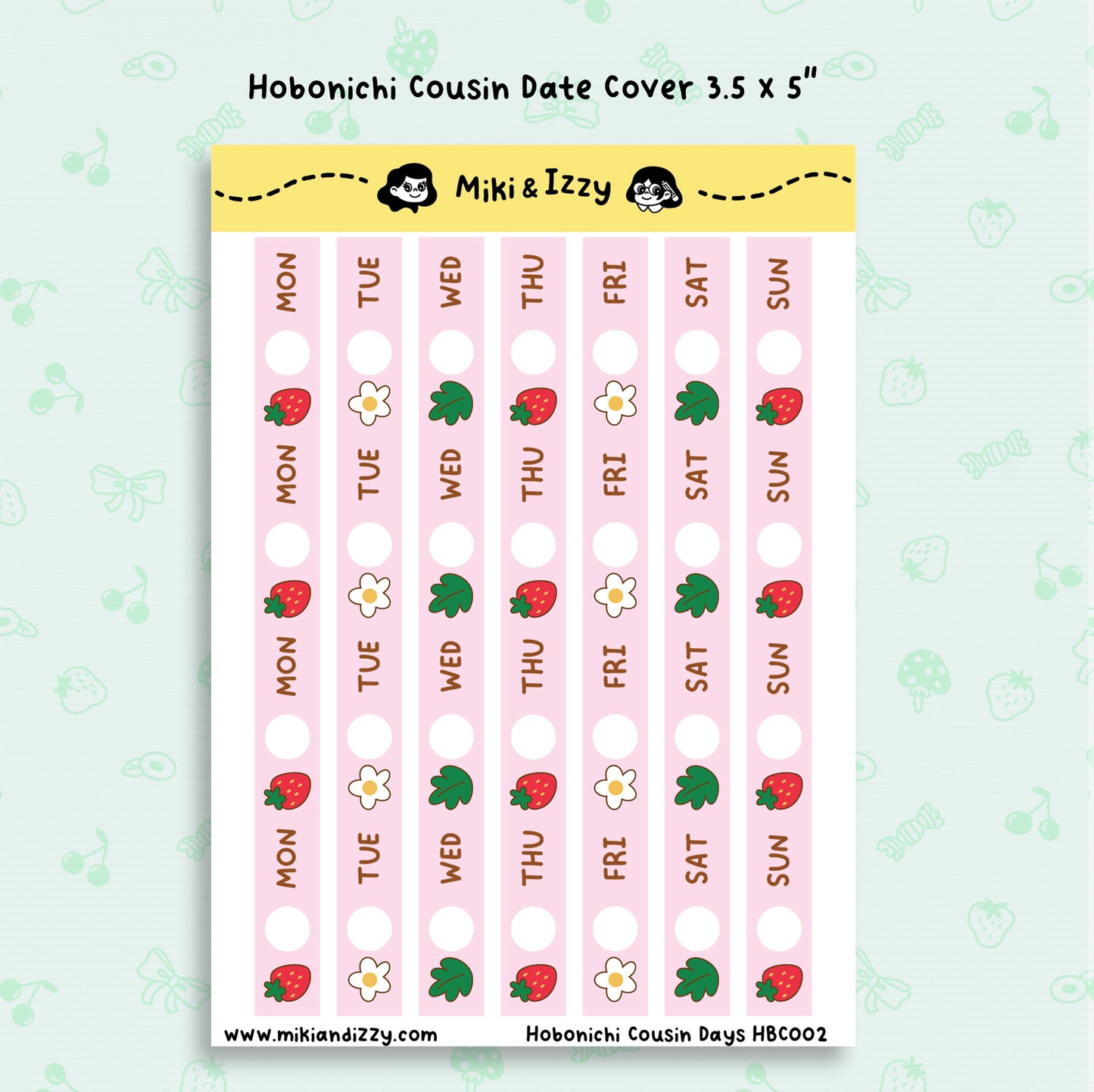 Hobonichi Cousin Date covers - Strawberries