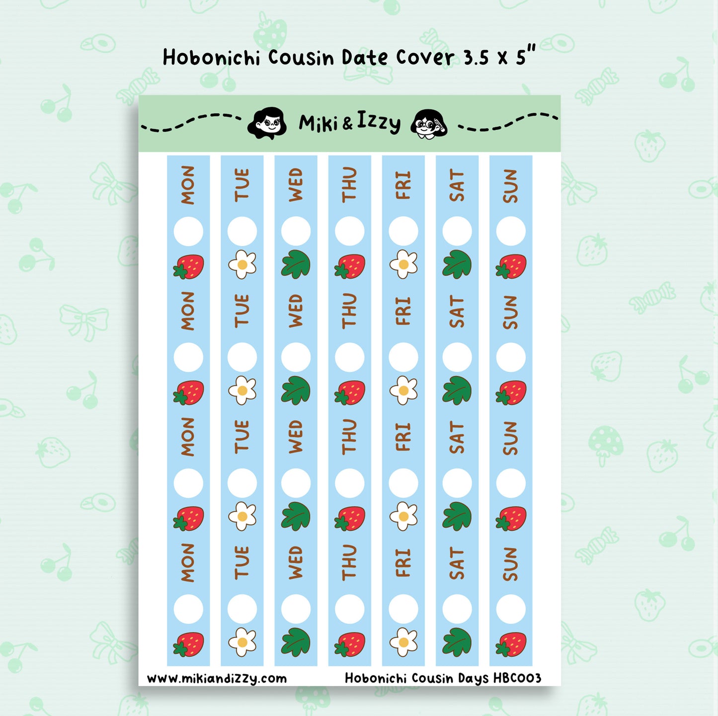Hobonichi Cousin Date covers - Strawberries