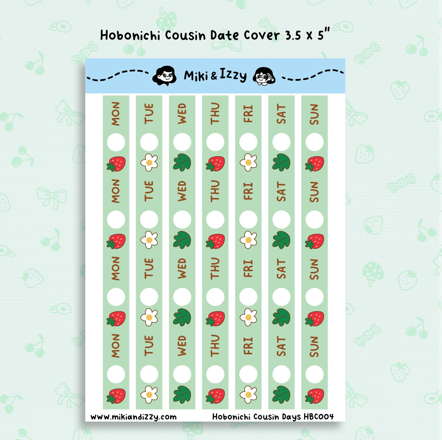 Hobonichi Cousin Date covers - Strawberries