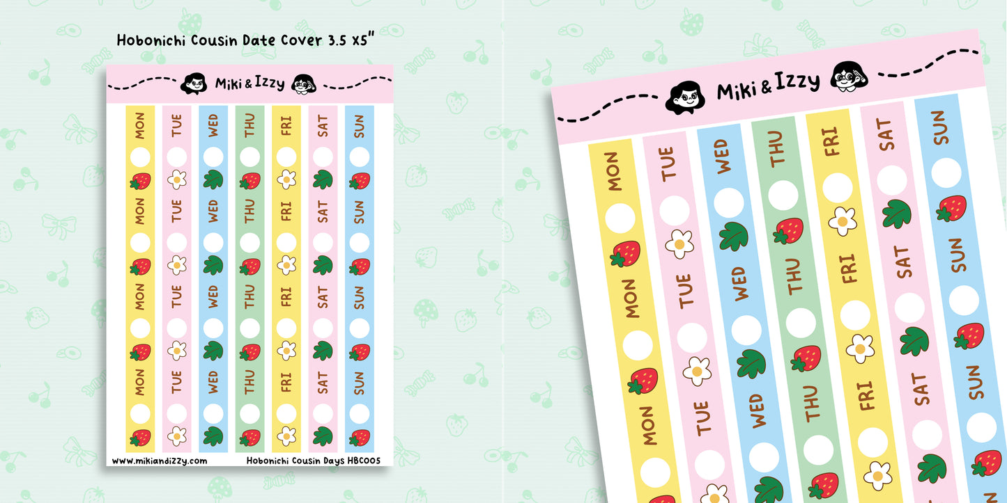 Hobonichi Cousin Date covers - Strawberries