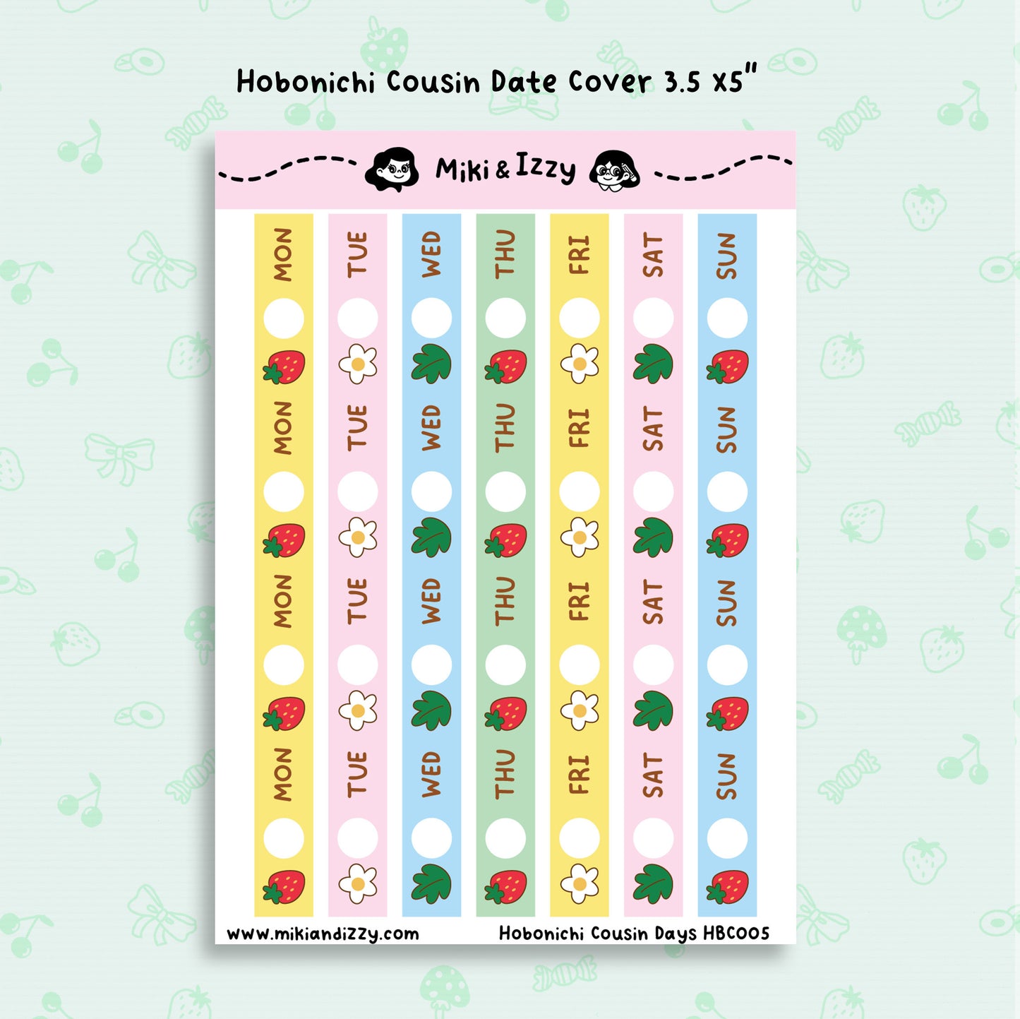 Hobonichi Cousin Date covers - Strawberries