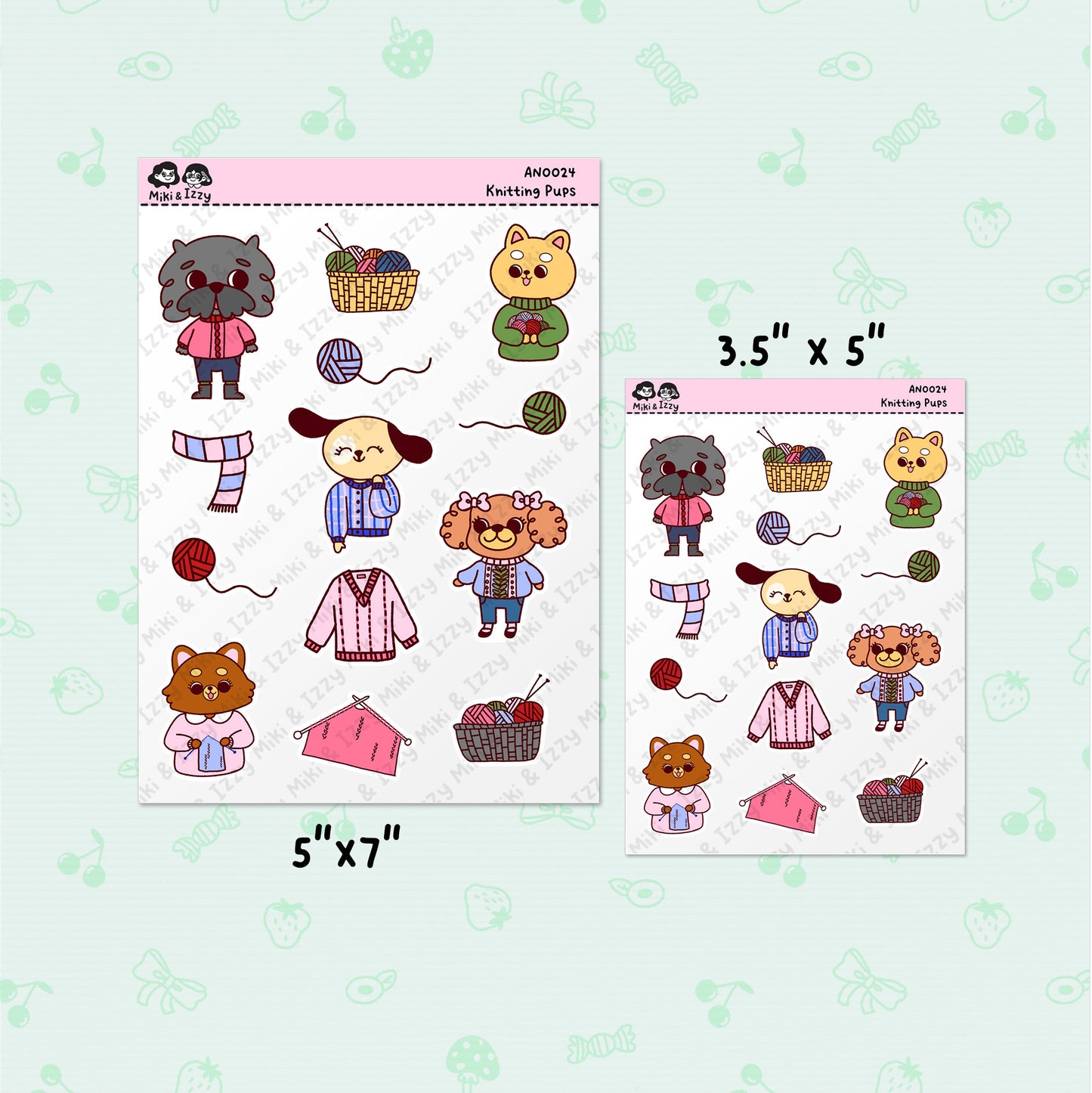 Knitting Pups Sticker Sheet
