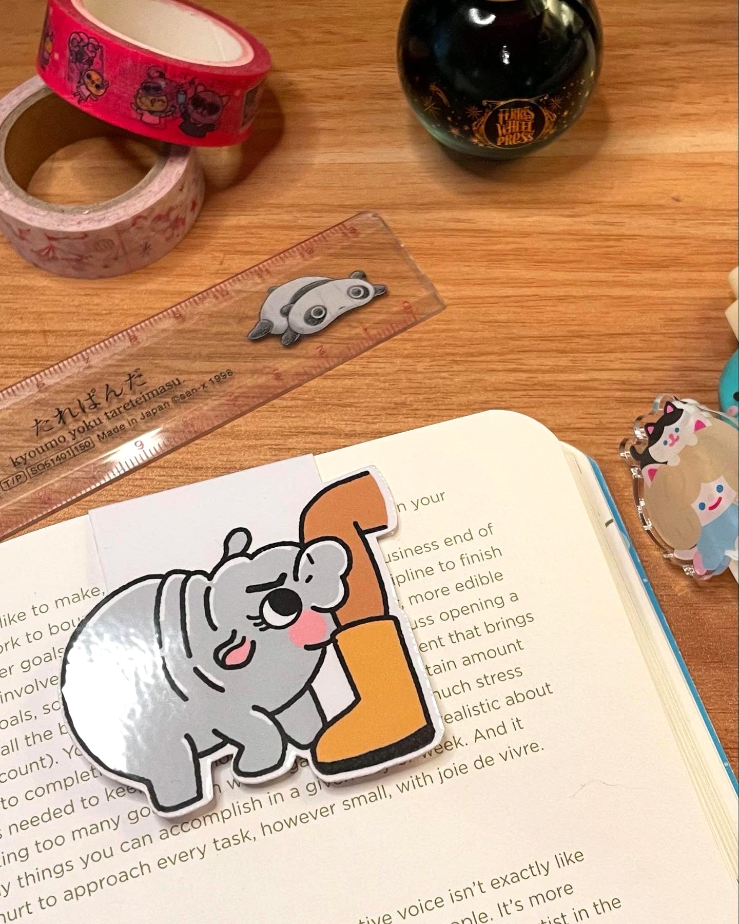Chaotic Baby Hippo Magnetic Bookmark