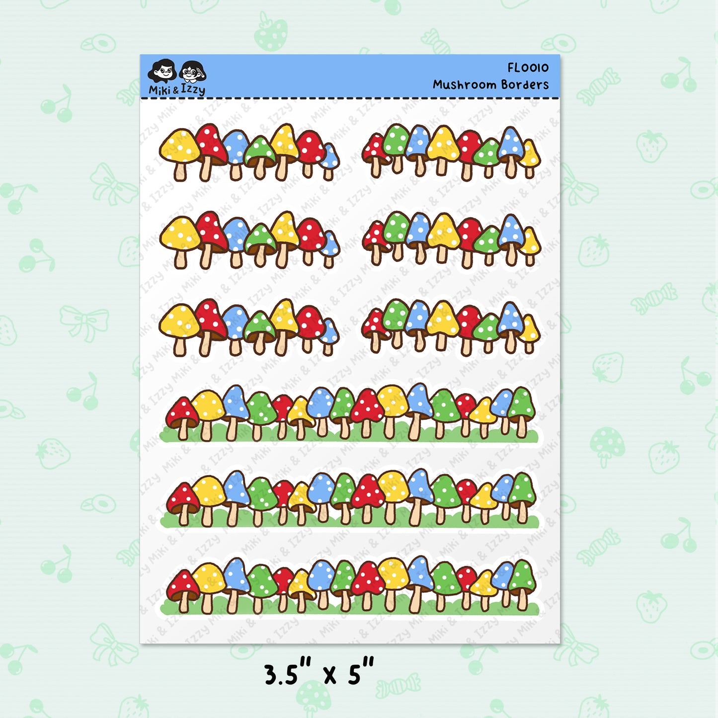 Mushroom Border Sticker Sheet