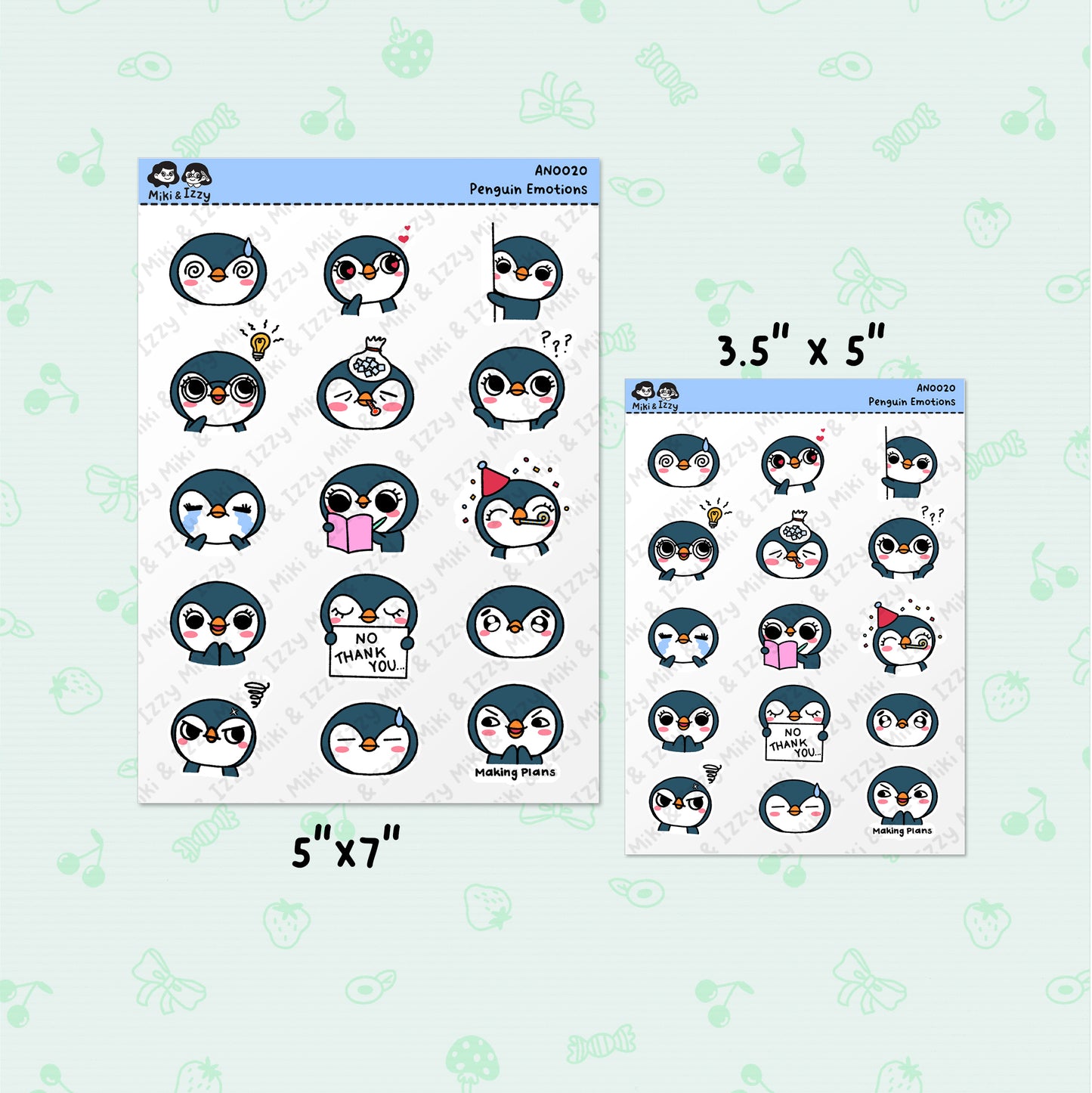 Penguin Emotion Sticker Sheet