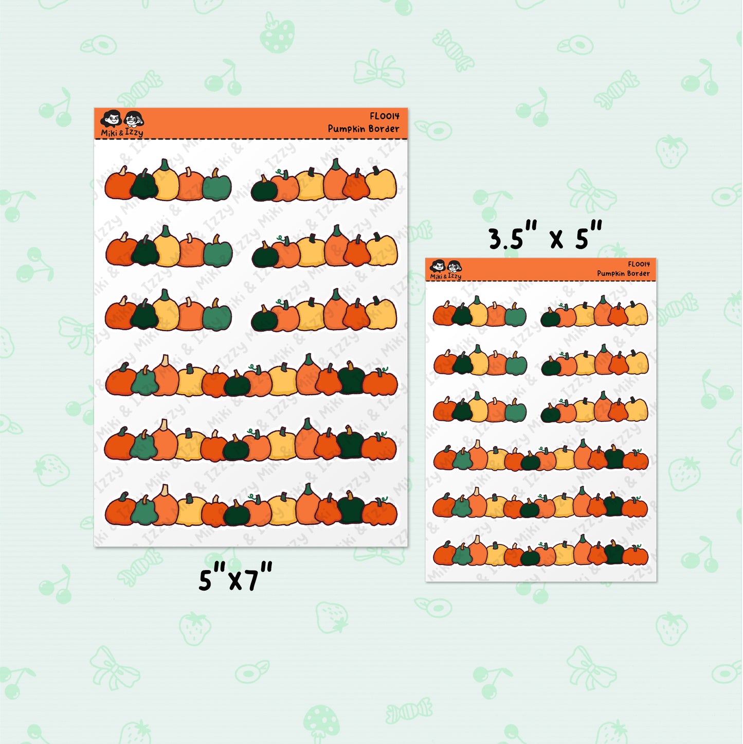 Pumpkin Borders Sticker Sheet