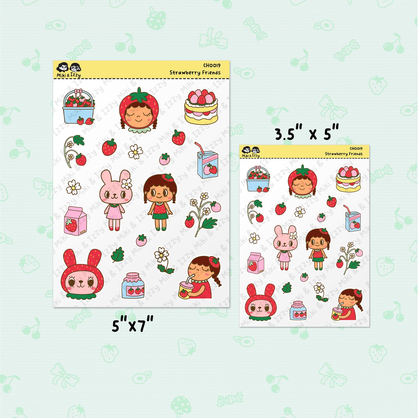 Strawberry Friends Sticker Sheet