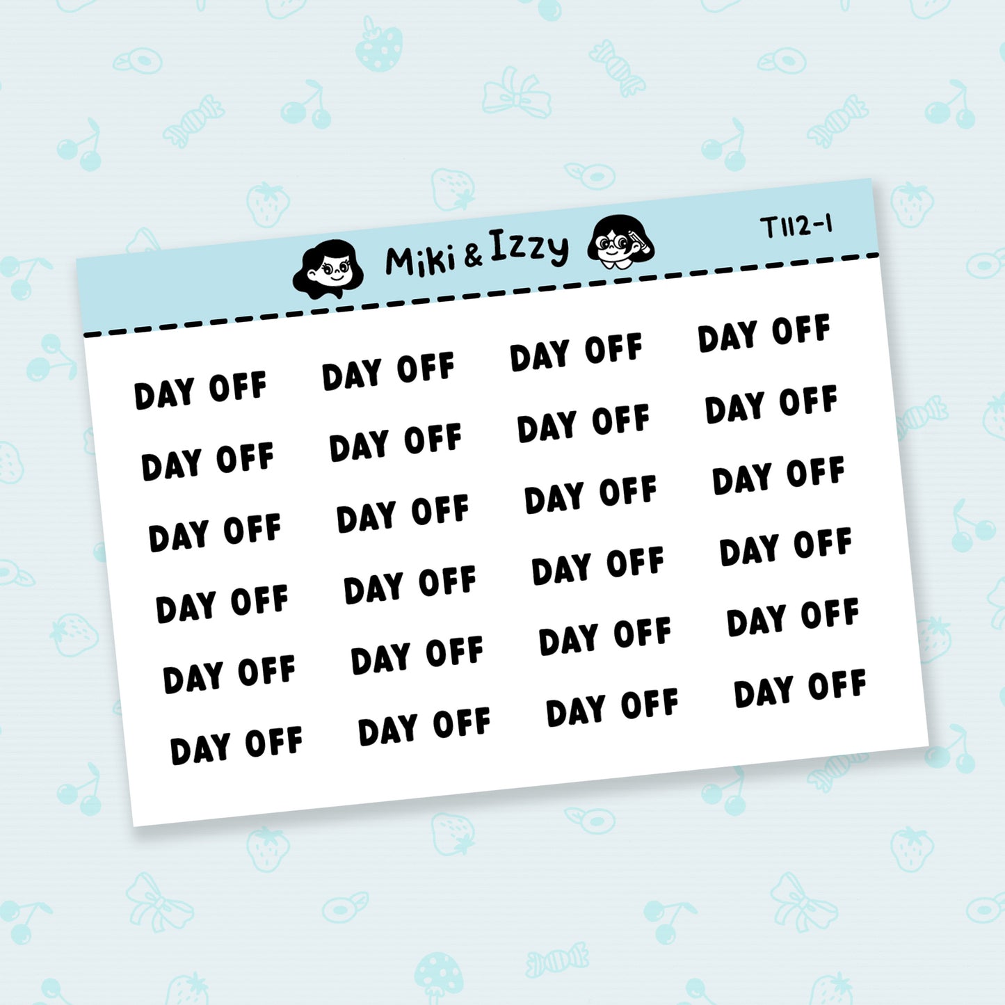 "Day Off" Text Stickers