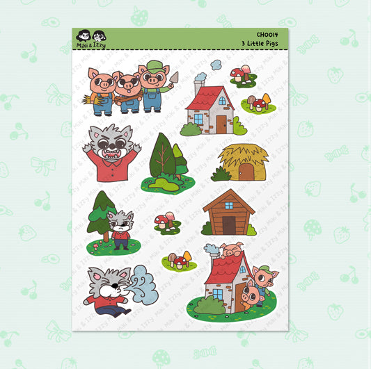 3 Little Pigs Sticker Sheet