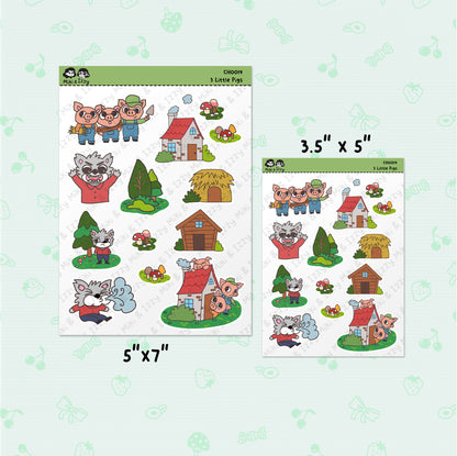 3 Little Pigs Sticker Sheet