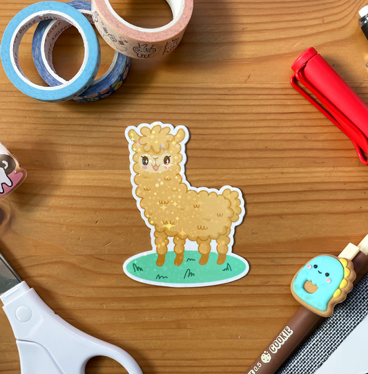 Alpaca Sparkle Vinyl Sticker