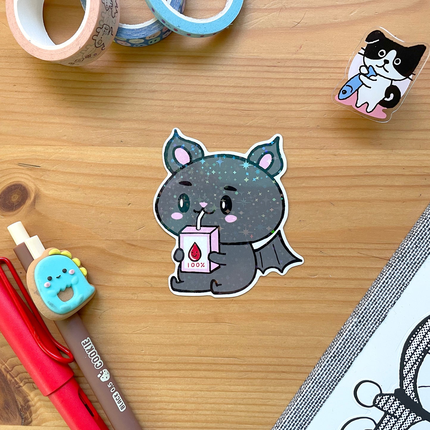 Barnaby Bat Sparkle Vinyl Sticker