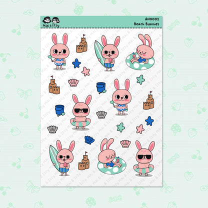 Beach Bunnies Sticker Sheet