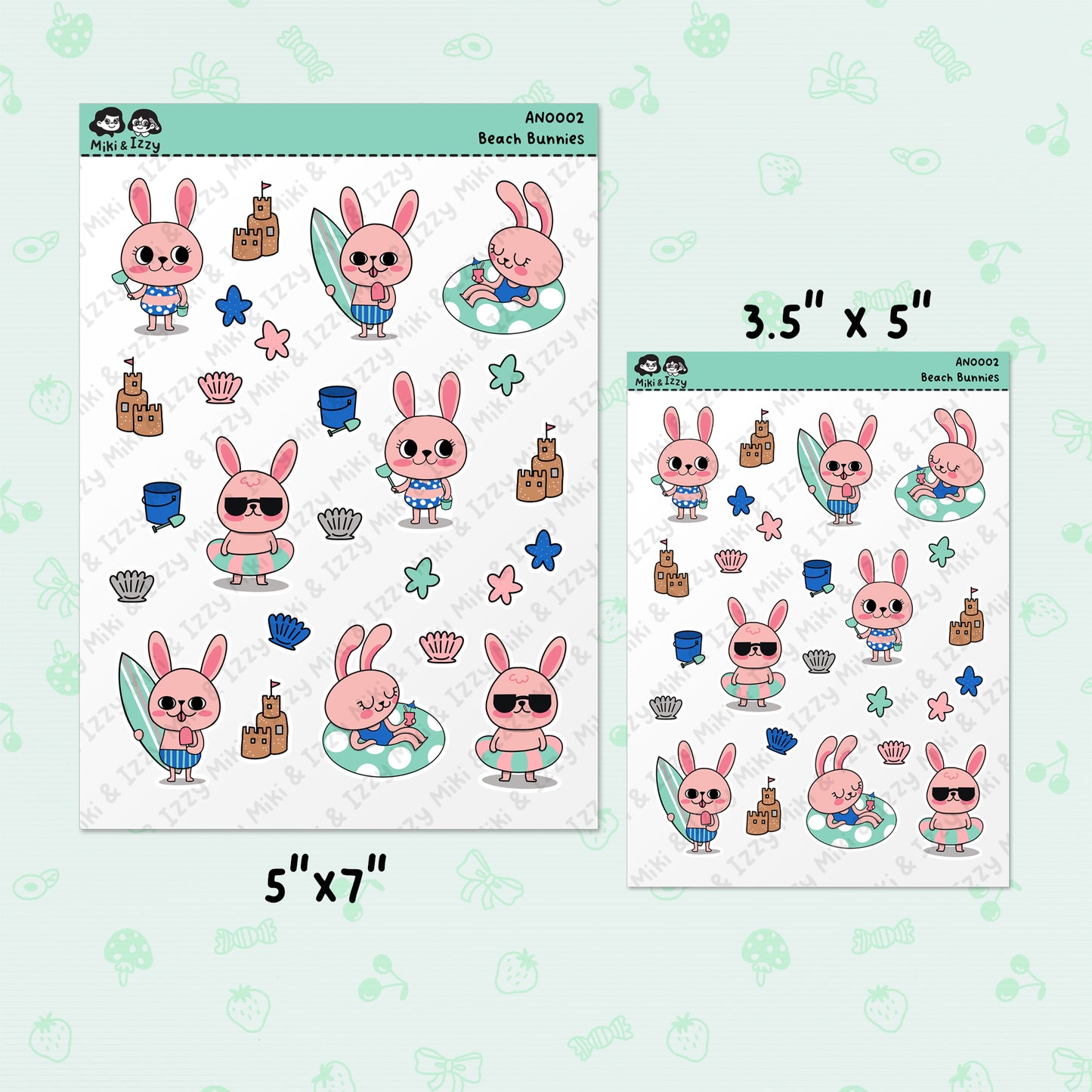 Beach Bunnies Sticker Sheet