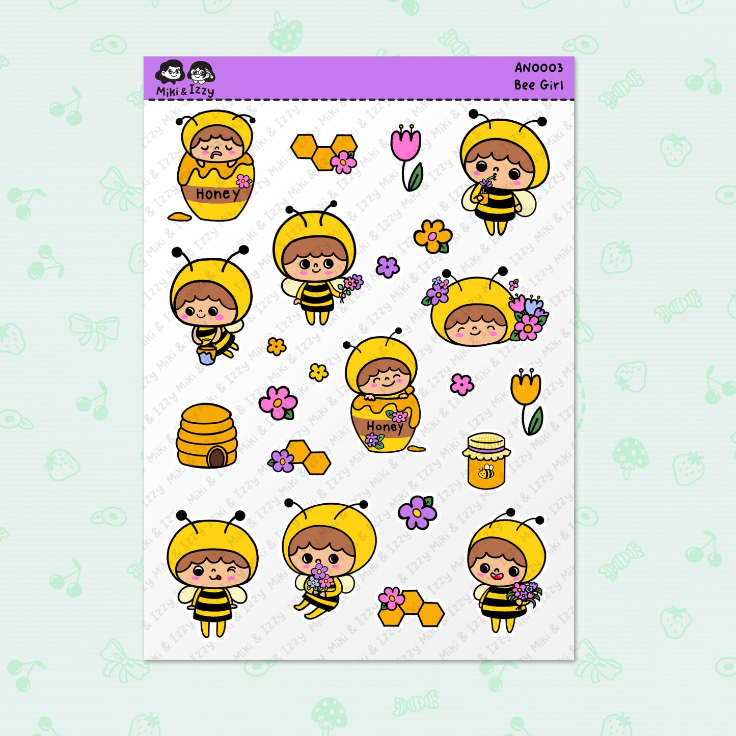 Bee Girl Sticker Sheet