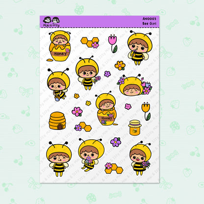 Bee Girl Sticker Sheet