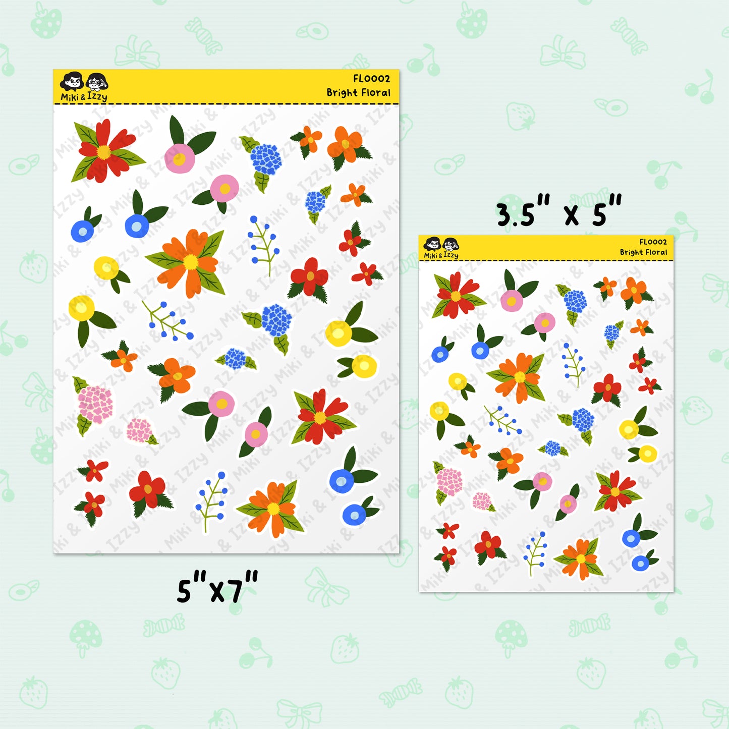 Bright Floral Sticker Sheet