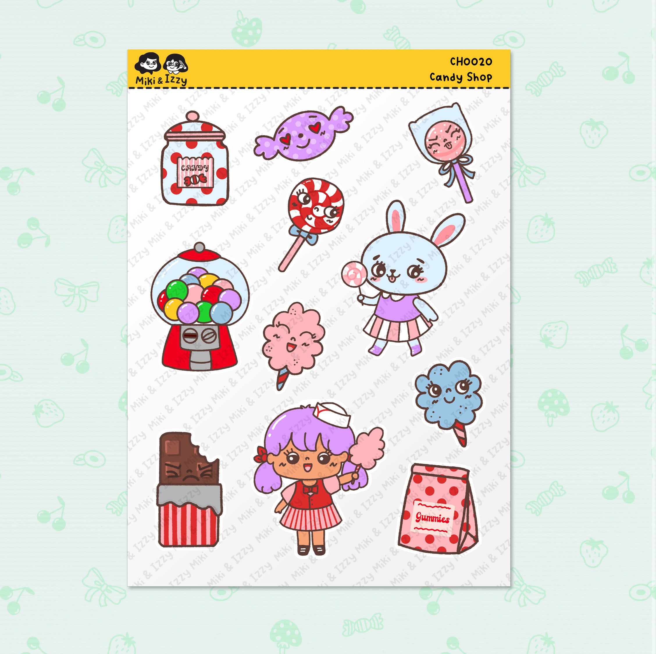 Candy Shop Sticker Sheet – Miki and Izzy
