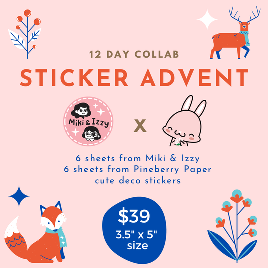 2025 Miki & Izzy x Pineberry Paper Collab Sticker Advent