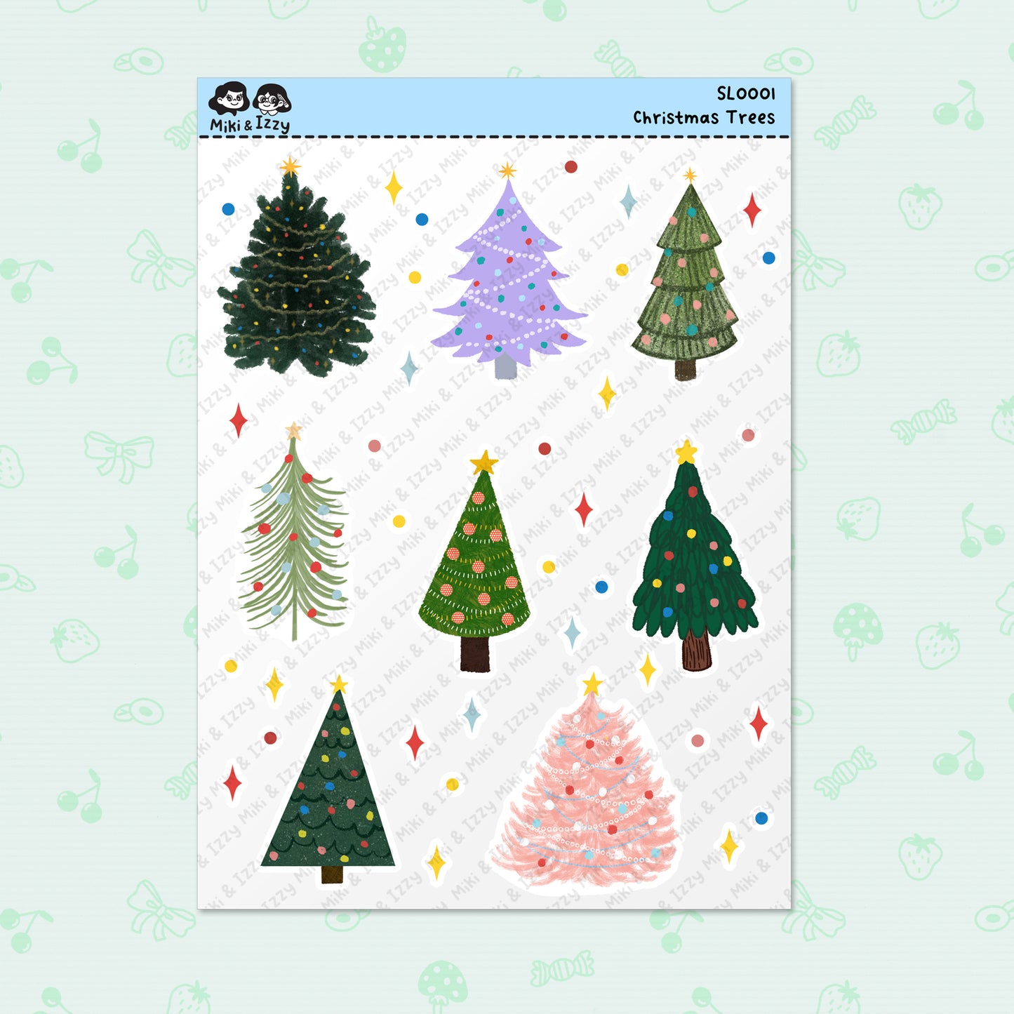 Christmas Trees Sticker Sheet