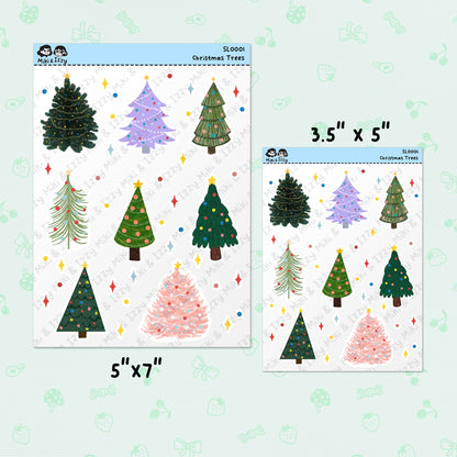 Christmas Trees Sticker Sheet