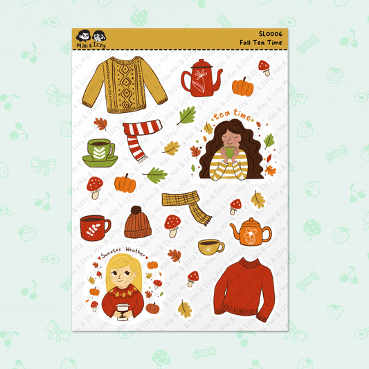 Fall Tea Time Sticker Sheet