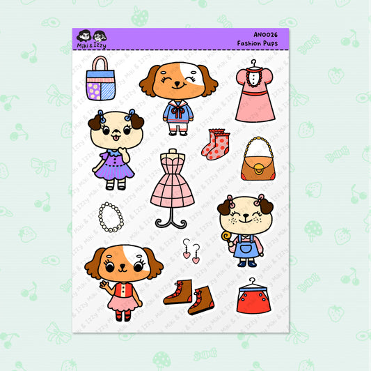 Fashion Pups Sticker Sheet
