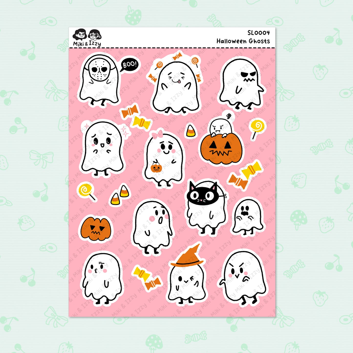 Halloween Ghosts Sticker Sheet