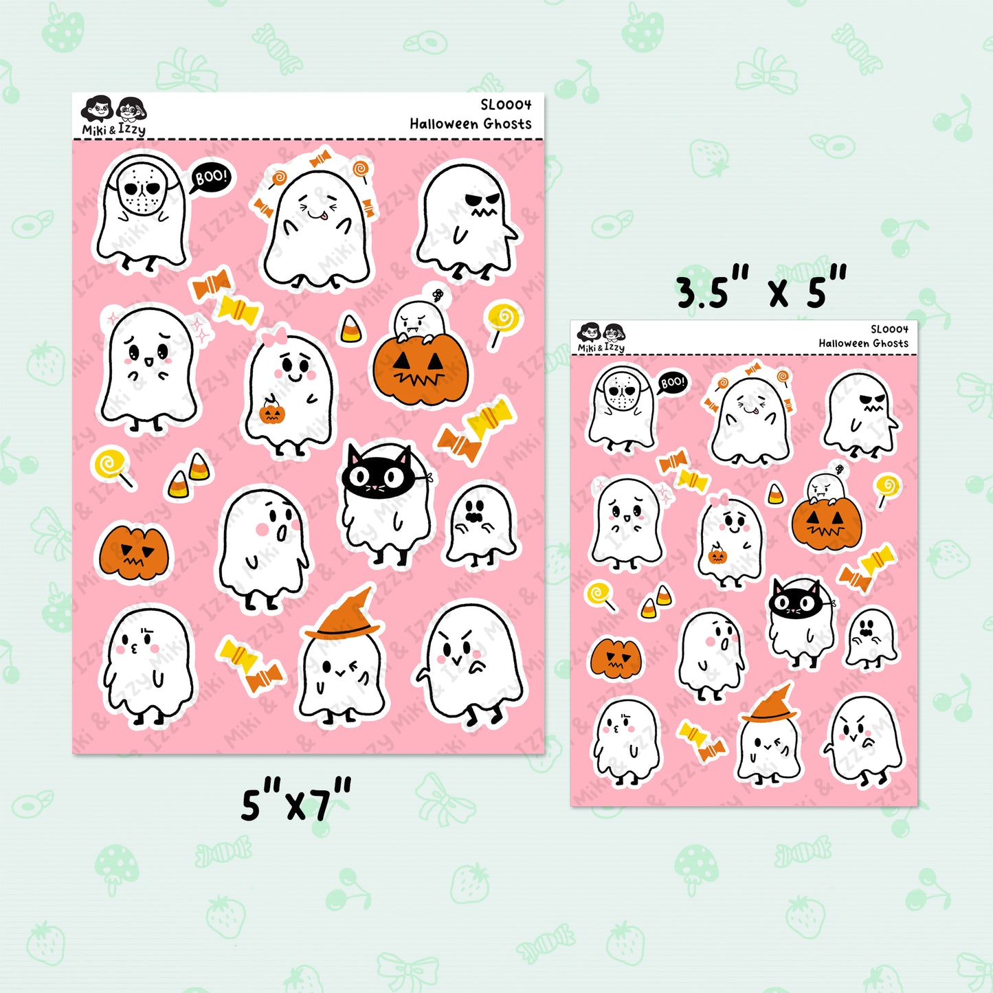 Halloween Ghosts Sticker Sheet