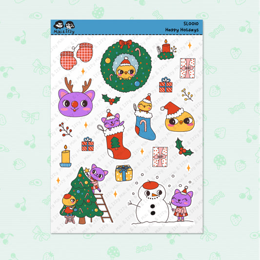 Happy Holidays Sticker Sheet
