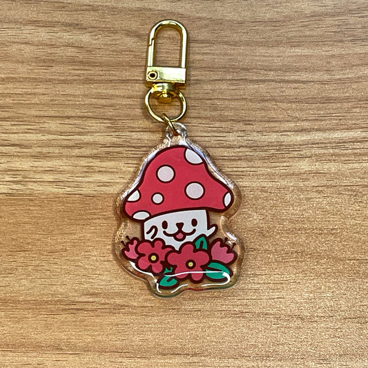 Happy Mushroom Keychain