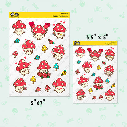 Happy Mushroom Sticker Sheet