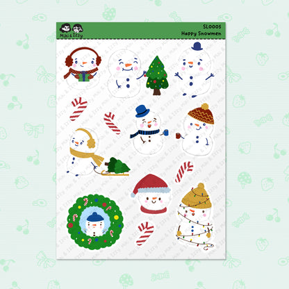 Happy Snowmen Sticker Sheet